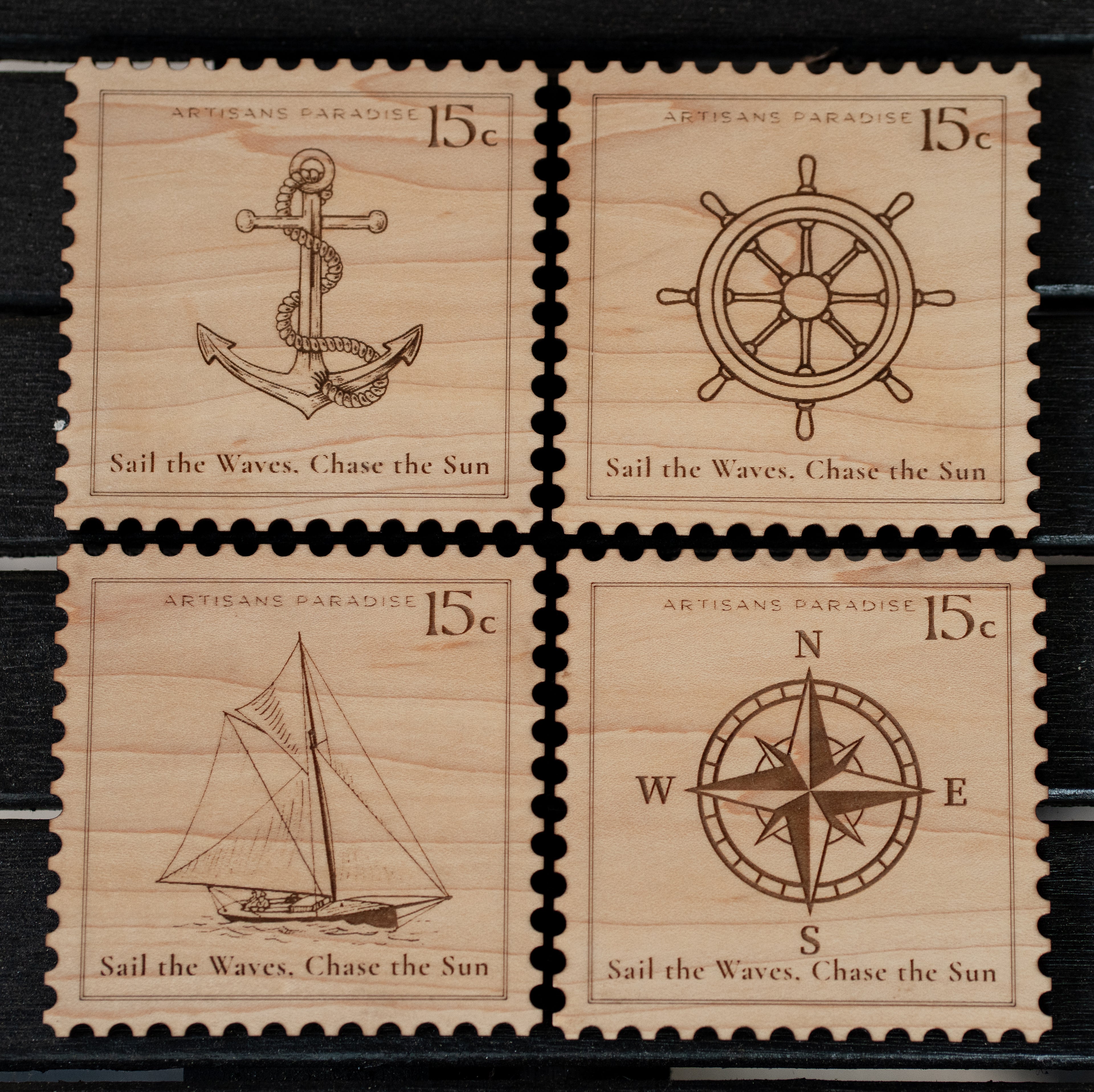 Nautical Stamp Coasters
