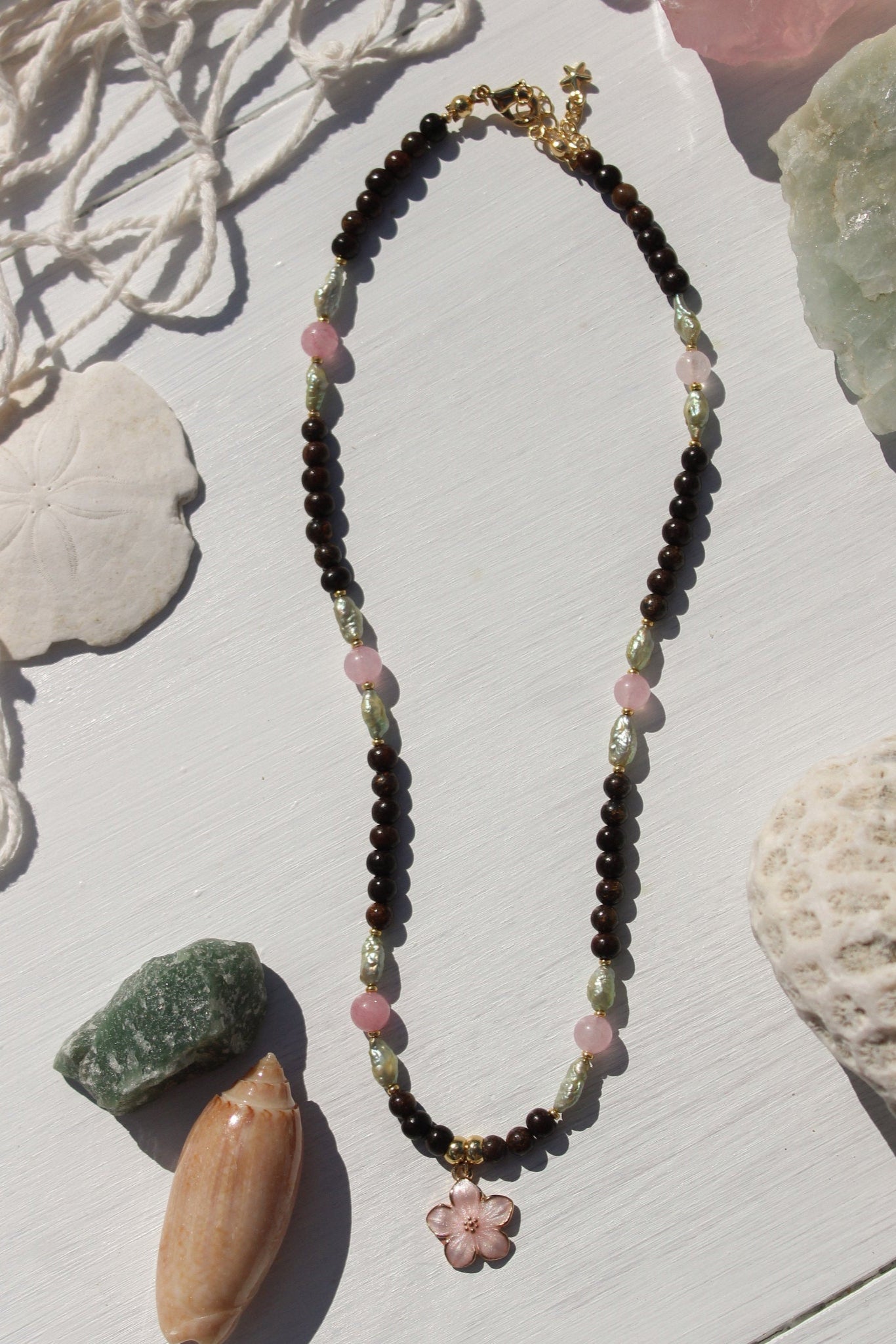 Flower charm necklace