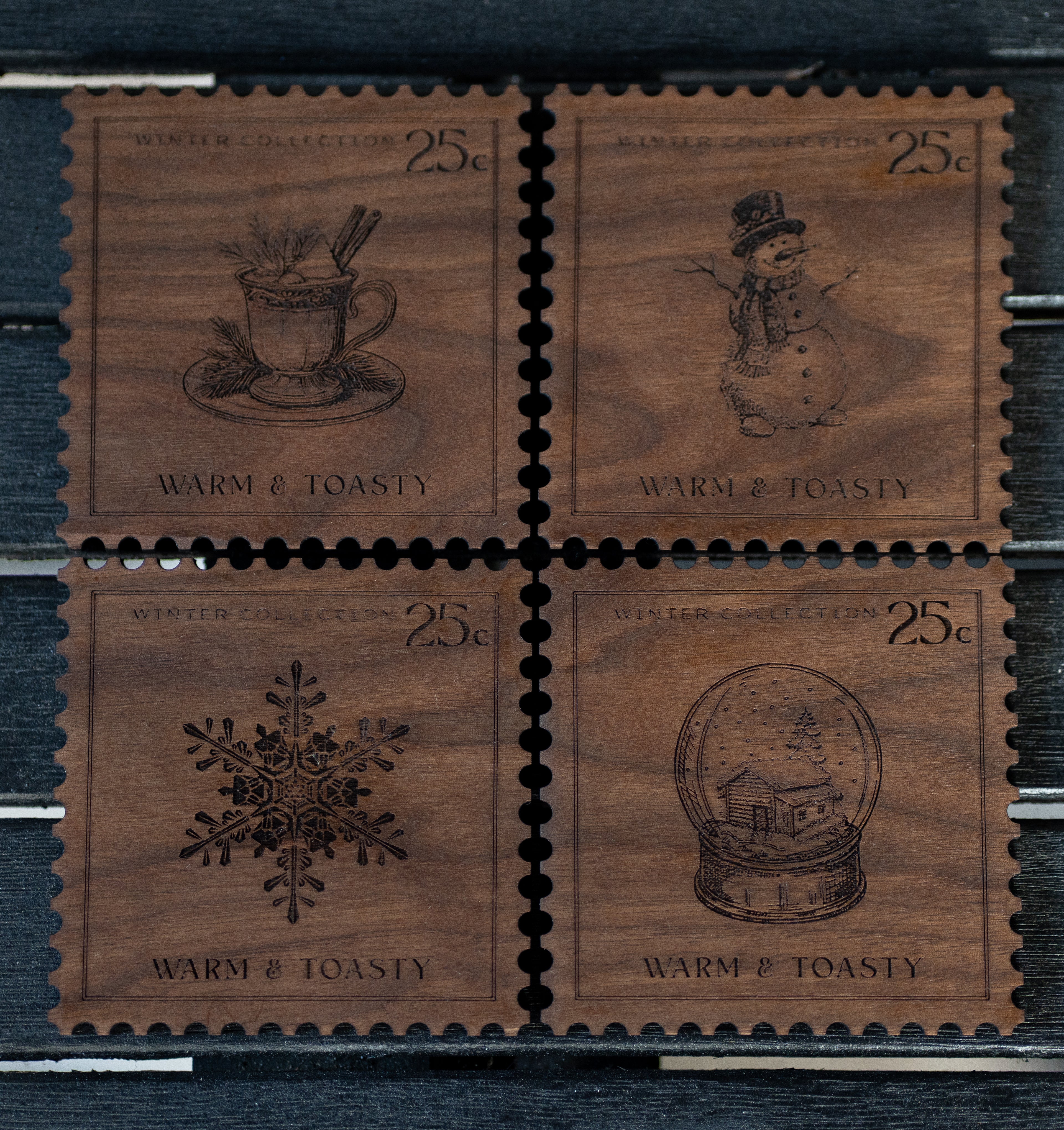 Winter Collection Stamp Coasters